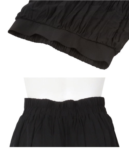 Petitle（プチレ）の「[ 低身長向けサイズ ] ワッシャープリーツロングスカート（スカート・レディース・ブラック/ホワイト/チャコール・PM）」の5枚目の写真