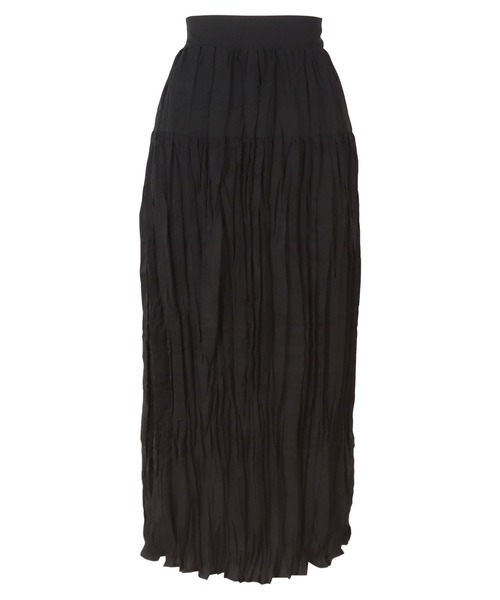 Petitle（プチレ）の「[ 低身長向けサイズ ] ワッシャープリーツロングスカート（スカート・レディース・ブラック/ホワイト/チャコール・PM）」の8枚目の写真