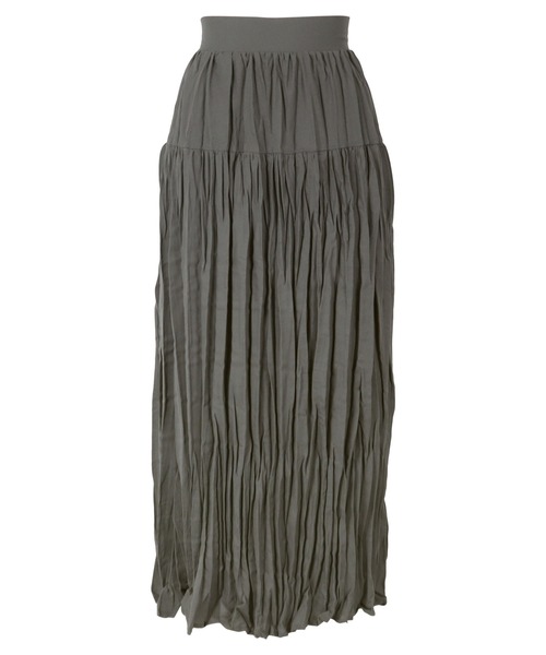 Petitle（プチレ）の「[ 低身長向けサイズ ] ワッシャープリーツロングスカート（スカート・レディース・ブラック/ホワイト/チャコール・PM）」の9枚目の写真