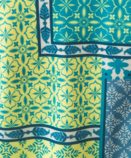 NARACAMICIE（ナラカミーチェ）の「【NARACAMICIE】パッチワークプリントボウタイカットブラウス（Tシャツ/カットソー・レディース・ピンク/イエロー・M/L/XL/XXL/S）」の19枚目の写真