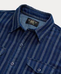 RRL（ダブル アール エル）の「インディゴ ストライプド ダブル