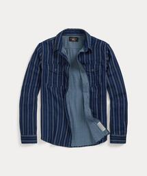 新品*RRL*インディゴ ストライプド ウーブン エプロン *ダブルアールエル RRL(ダブルアールエルラルフローレン):インディゴ ストライプド