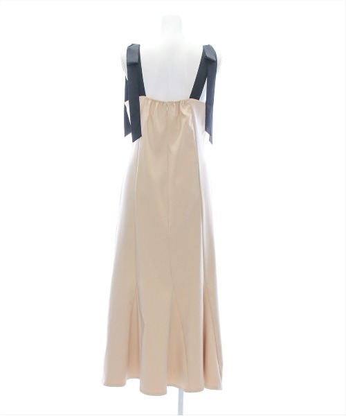 CLEAR BASIC（クリアベーシック）の「【低身長サイズ有】配色肩リボンフレアワンピース[大人フェミニン 骨格ナチュラル]≪SS新作≫（ワンピース・レディース・ベージュ/ブラック・F/XS）」の13枚目の写真