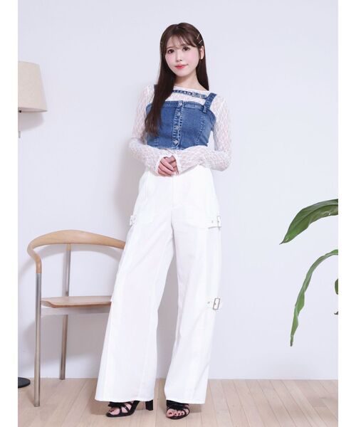 EATME（イートミー）の「サイドベルトワイドパンツ（その他パンツ・レディース・オフホワイト/グレー・SMALL/MEDIUM）」の5枚目の写真