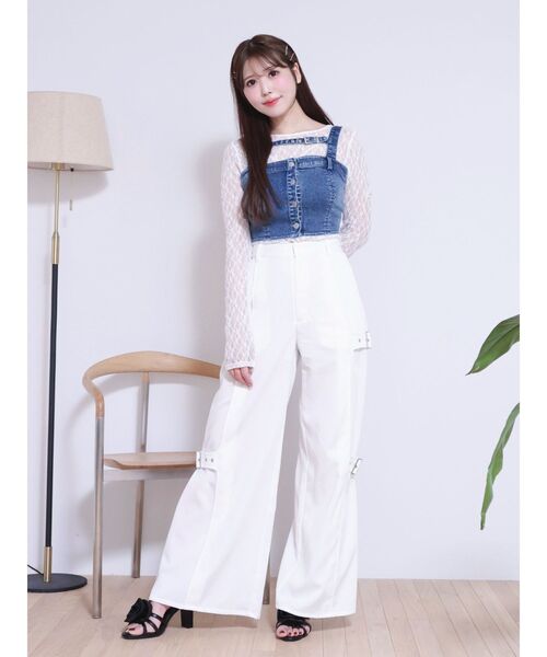 EATME（イートミー）の「サイドベルトワイドパンツ（その他パンツ・レディース・オフホワイト/グレー・SMALL/MEDIUM）」の6枚目の写真