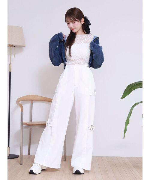 EATME（イートミー）の「サイドベルトワイドパンツ（その他パンツ・レディース・オフホワイト/グレー・SMALL/MEDIUM）」の10枚目の写真