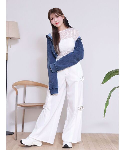 EATME（イートミー）の「サイドベルトワイドパンツ（その他パンツ・レディース・オフホワイト/グレー・SMALL/MEDIUM）」の11枚目の写真