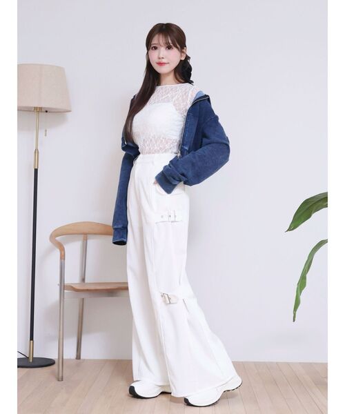 EATME（イートミー）の「サイドベルトワイドパンツ（その他パンツ・レディース・オフホワイト/グレー・SMALL/MEDIUM）」の12枚目の写真