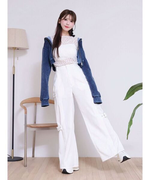 EATME（イートミー）の「サイドベルトワイドパンツ（その他パンツ・レディース・オフホワイト/グレー・SMALL/MEDIUM）」の13枚目の写真