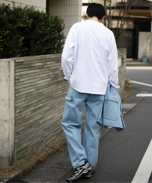 UNIVERSAL OVERALL（ユニバーサルオーバーオール）の「DENIM PAINTER PANTS（デニムパンツ・メンズ・ブラック/ブルー・M/L）」の14枚目の写真