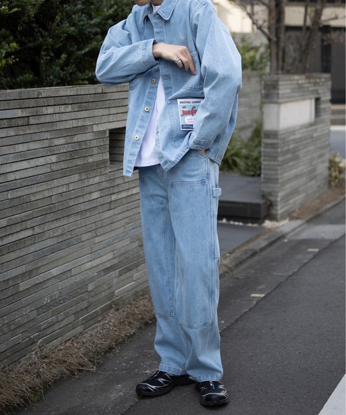 UNIVERSAL OVERALL（ユニバーサルオーバーオール）の「DENIM PAINTER PANTS（デニムパンツ・メンズ・ブラック/ブルー・M/L）」の16枚目の写真