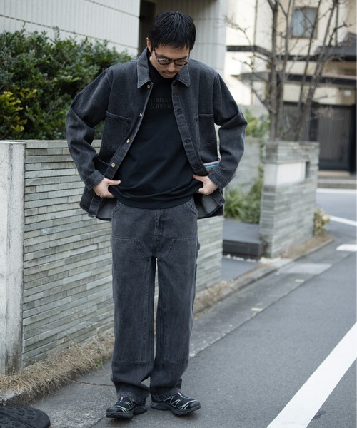 UNIVERSAL OVERALL（ユニバーサルオーバーオール）の「DENIM PAINTER PANTS（デニムパンツ・メンズ・ブラック/ブルー・M/L）」の20枚目の写真