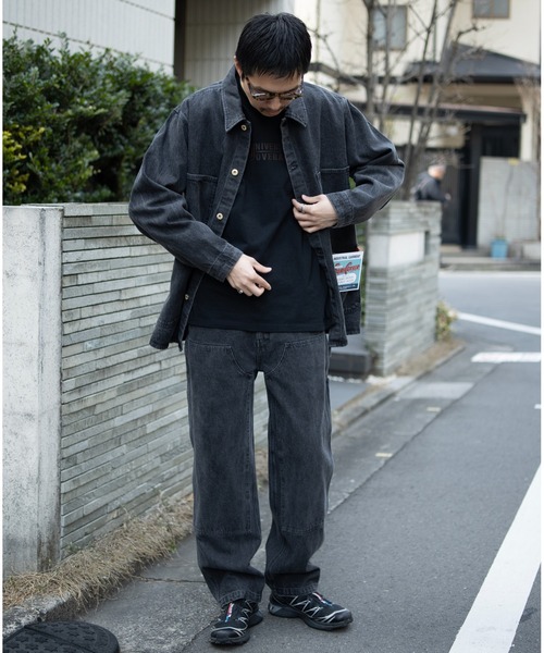 UNIVERSAL OVERALL（ユニバーサルオーバーオール）の「DENIM PAINTER PANTS（デニムパンツ・メンズ・ブラック/ブルー・M/L）」の22枚目の写真