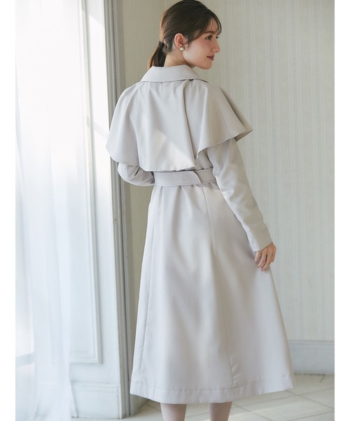 tocco closet（トッコ　クローゼット）の「取り外し可能なケープ＆ベルト付きトレンチコート（トレンチコート・レディース・ベージュ/ネイビー/ライトベージュ・M）」の5枚目の写真