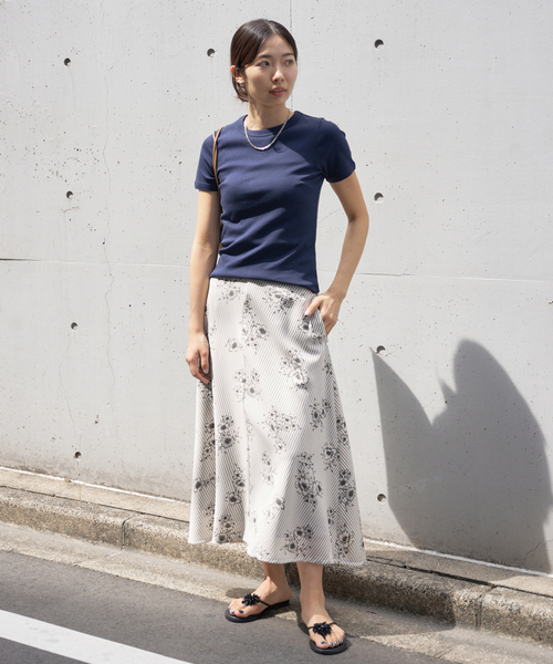 スカート IENA Bicolor Skirt バイカラーギャザー切り替えスカート（ロング・マキシ丈スカート