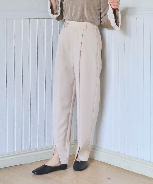 mil(ミル)の「ウエストタブ センタースリットパンツ(その他パンツ・レディース・アイボリー/ラベンダー/ブラック・S-Short/M-Short/S-Regular)」の2枚目の写真