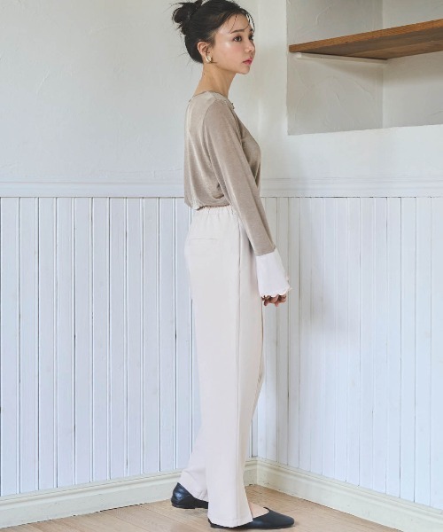 mil(ミル)の「ウエストタブ センタースリットパンツ(その他パンツ・レディース・アイボリー/ラベンダー/ブラック・S-Short/M-Short/S-Regular)」の7枚目の写真