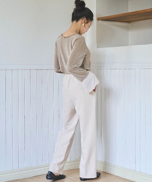 mil(ミル)の「ウエストタブ センタースリットパンツ(その他パンツ・レディース・アイボリー/ラベンダー/ブラック・S-Short/M-Short/S-Regular)」の8枚目の写真