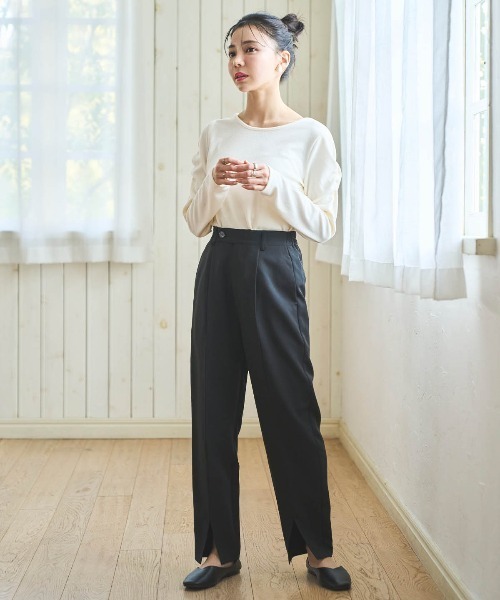 mil(ミル)の「ウエストタブ センタースリットパンツ(その他パンツ・レディース・アイボリー/ラベンダー/ブラック・S-Short/M-Short/S-Regular)」の10枚目の写真