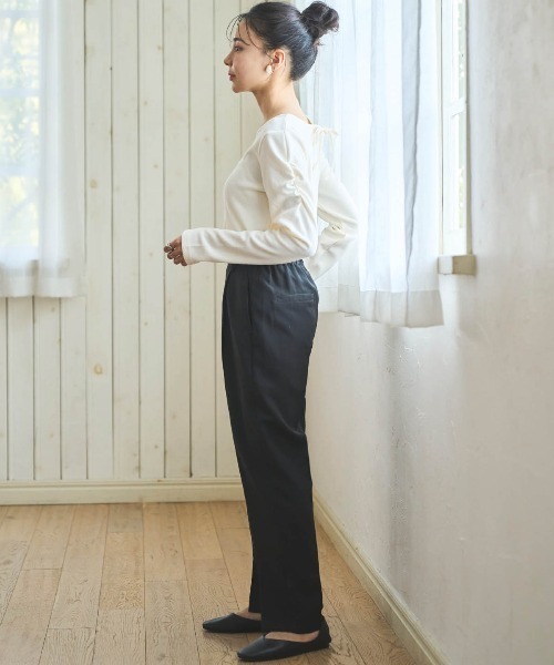 mil(ミル)の「ウエストタブ センタースリットパンツ(その他パンツ・レディース・アイボリー/ラベンダー/ブラック・S-Short/M-Short/S-Regular)」の11枚目の写真
