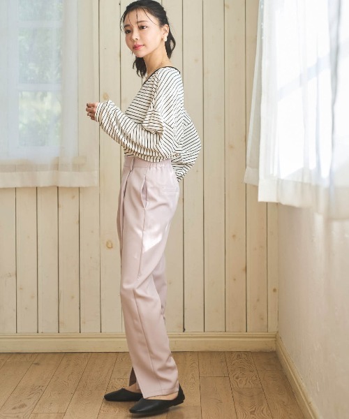 mil(ミル)の「ウエストタブ センタースリットパンツ(その他パンツ・レディース・アイボリー/ラベンダー/ブラック・S-Short/M-Short/S-Regular)」の16枚目の写真