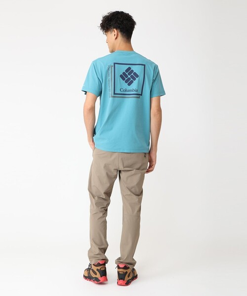 tシャツ Columbia／ハーパースパイア グラフィック ショートスリーブ Tシャツ／コロンビア／吸湿・速乾／UVカット／透けにくいピケ素材／ユニセ ハーパースパイアグラフィックショートスリーブTシャツ(XS Dark