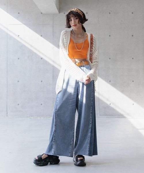 【裾から15cmまでセルフカット可能】ワイドフリーカットデニム　PAGEBOY PAGEBOY（ページボーイ）の「【裾から15cmまでセルフカット可能