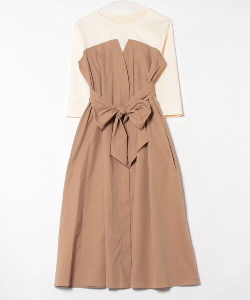 STRAWBERRY-FIELDS（ストロベリーフィールズ）の「カットソービスチェドッキングドレス　ワンピース（ワンピース・レディース・キャメル/ブラック系その他・2）」の13枚目の写真