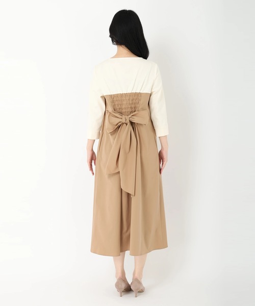 STRAWBERRY-FIELDS（ストロベリーフィールズ）の「カットソービスチェドッキングドレス　ワンピース（ワンピース・レディース・キャメル/ブラック系その他・2）」の6枚目の写真