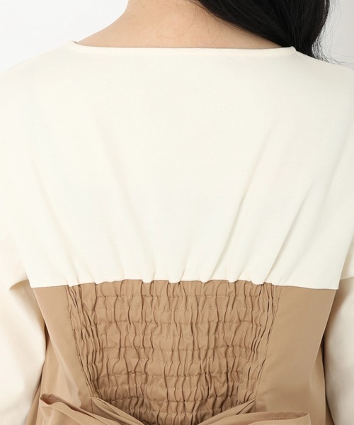 STRAWBERRY-FIELDS（ストロベリーフィールズ）の「カットソービスチェドッキングドレス　ワンピース（ワンピース・レディース・キャメル/ブラック系その他・2）」の8枚目の写真