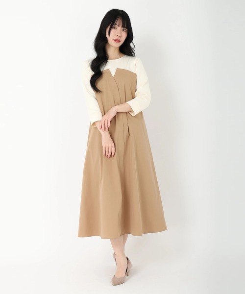 STRAWBERRY-FIELDS（ストロベリーフィールズ）の「カットソービスチェドッキングドレス　ワンピース（ワンピース・レディース・キャメル/ブラック系その他・2）」の11枚目の写真