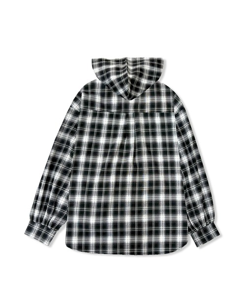 ANDGEEBEE(アンジービー)の「UNISEX チェックフーディシャツ(シャツ/ブラウス・レディース・ブラック/ブラウン・FREE)」の9枚目の写真