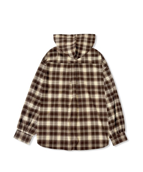 ANDGEEBEE(アンジービー)の「UNISEX チェックフーディシャツ(シャツ/ブラウス・レディース・ブラック/ブラウン・FREE)」の18枚目の写真