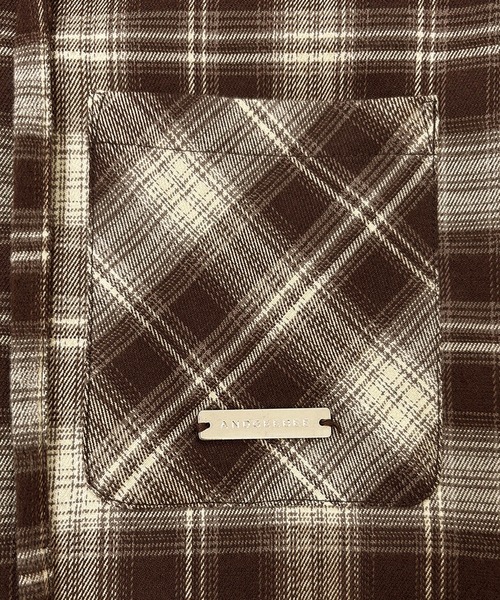 ANDGEEBEE(アンジービー)の「UNISEX チェックフーディシャツ(シャツ/ブラウス・レディース・ブラック/ブラウン・FREE)」の19枚目の写真