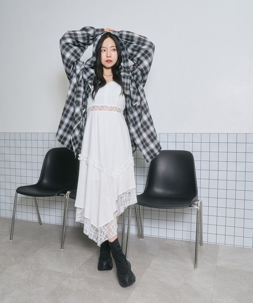 ANDGEEBEE(アンジービー)の「UNISEX チェックフーディシャツ(シャツ/ブラウス・レディース・ブラック/ブラウン・FREE)」の21枚目の写真