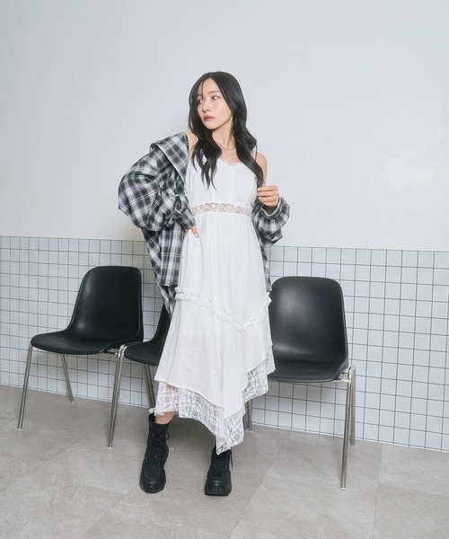 ANDGEEBEE(アンジービー)の「UNISEX チェックフーディシャツ(シャツ/ブラウス・レディース・ブラック/ブラウン・FREE)」の22枚目の写真