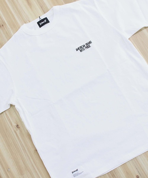 Schott(ショット)の「T-SHIRT AMERICAN BRAND WITH PRIDE/アメリカンブランド ウィズ プライドTシャツ(Tシャツ/カットソー・メンズ・ホワイト/ネイビー/ブラック・M/L/XL/XXL)」の5枚目の写真