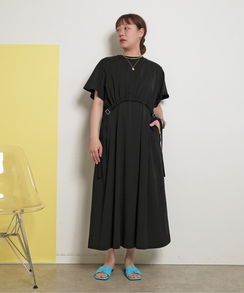 palm RICHE（ポームリシュ）の「【前後2WAY】フロントドロストデザイン カットワンピース（ワンピース・レディース・ブルー/ブラック・M）」の13枚目の写真