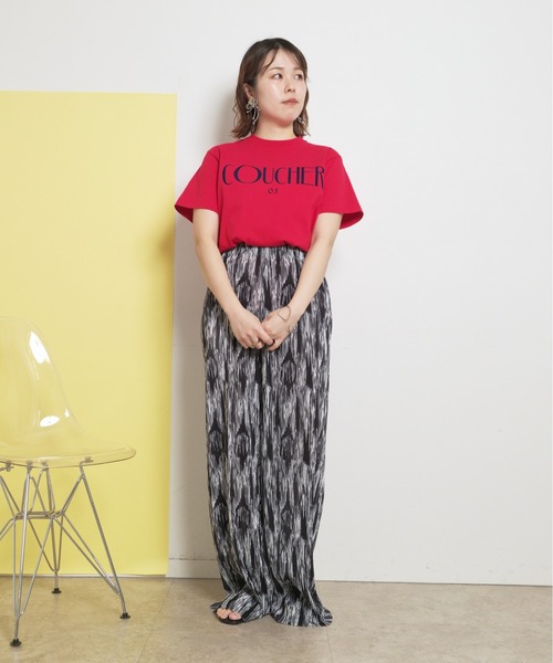 palm RICHE(ポームリシュ)の「フロントバック両面 半袖 ロゴT フロッキー(Tシャツ/カットソー・レディース・オフホワイト/レッド/ブラック・M)」の5枚目の写真