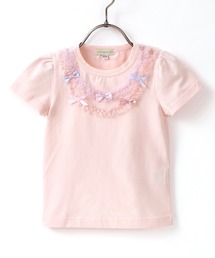 panpantutu（パンパンチュチュ）の「UVcut チュールリボントップ/ジュエリー(半袖)（Tシャツ/カットソー）」