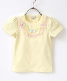 panpantutu | UVcut チュールリボントップ/ジュエリー(半袖)(Tシャツ/カットソー)