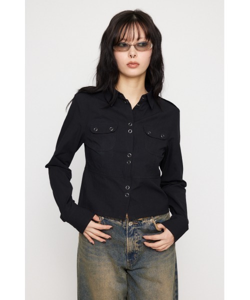 LAGUA GEM（ラグアジェム）の「SOFT COTTON COMPACT シャツ（シャツ/ブラウス・レディース・ホワイト/ブラック/カーキ・FREE）」の16枚目の写真