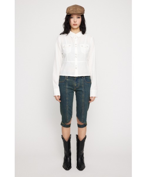 LAGUA GEM（ラグアジェム）の「SOFT COTTON COMPACT シャツ（シャツ/ブラウス・レディース・ホワイト/ブラック/カーキ・FREE）」の6枚目の写真