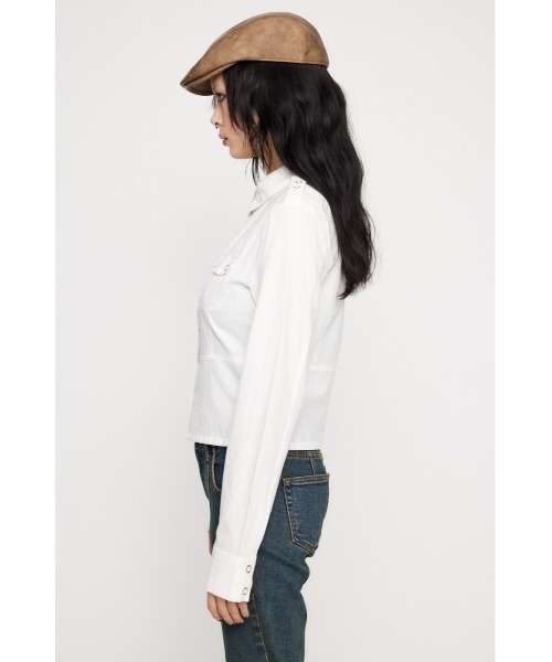 LAGUA GEM（ラグアジェム）の「SOFT COTTON COMPACT シャツ（シャツ/ブラウス・レディース・ホワイト/ブラック/カーキ・FREE）」の7枚目の写真