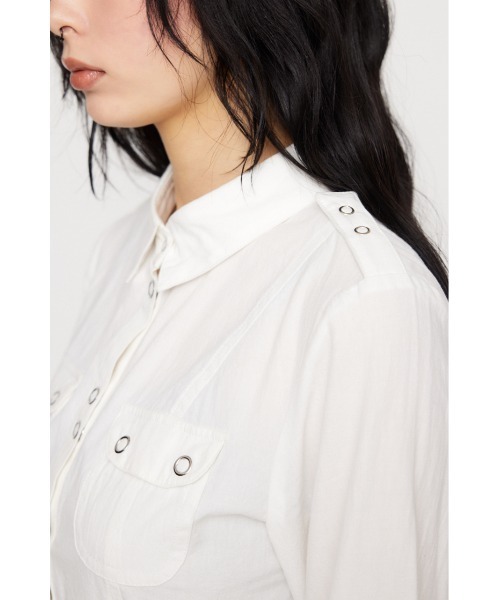 LAGUA GEM（ラグアジェム）の「SOFT COTTON COMPACT シャツ（シャツ/ブラウス・レディース・ホワイト/ブラック/カーキ・FREE）」の10枚目の写真