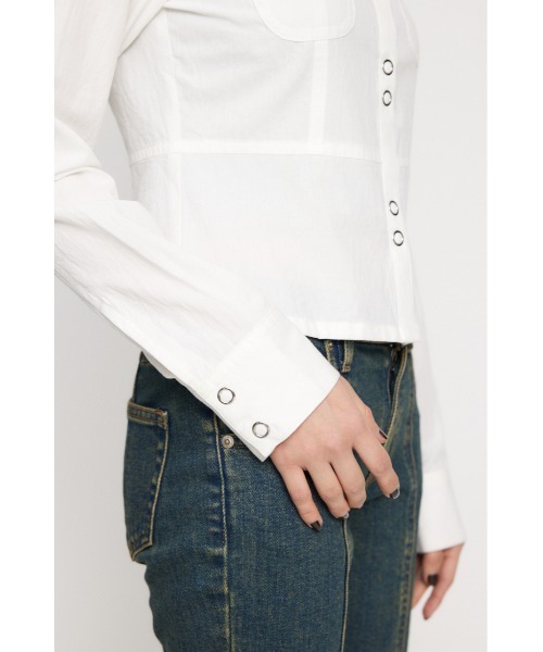 LAGUA GEM（ラグアジェム）の「SOFT COTTON COMPACT シャツ（シャツ/ブラウス・レディース・ホワイト/ブラック/カーキ・FREE）」の11枚目の写真