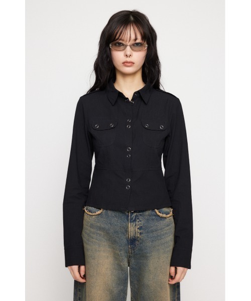 LAGUA GEM（ラグアジェム）の「SOFT COTTON COMPACT シャツ（シャツ/ブラウス・レディース・ホワイト/ブラック/カーキ・FREE）」の12枚目の写真