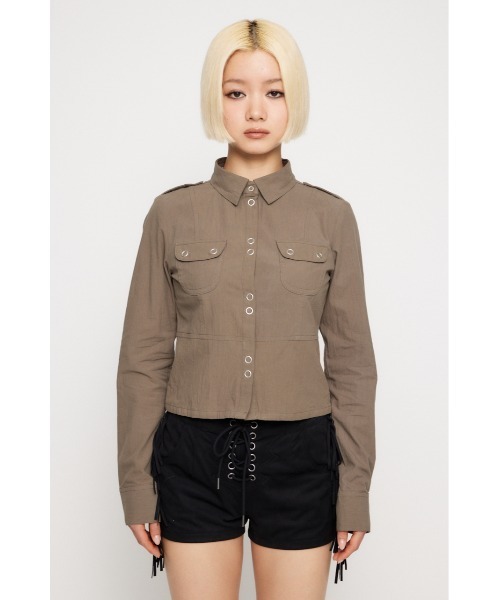 LAGUA GEM（ラグアジェム）の「SOFT COTTON COMPACT シャツ（シャツ/ブラウス・レディース・ホワイト/ブラック/カーキ・FREE）」の13枚目の写真