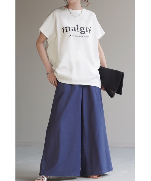 HUG.U(ハグユー)の「パール付きロゴT 半袖ver.(Tシャツ/カットソー・レディース・ホワイト/ダークグレー/ブラック/カーキ・FREE)」の15枚目の写真