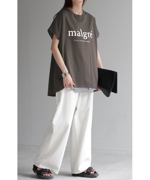 HUG.U(ハグユー)の「パール付きロゴT 半袖ver.(Tシャツ/カットソー・レディース・ホワイト/ダークグレー/ブラック/カーキ・FREE)」の22枚目の写真